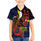 North Queensland Cowboys ANZAC Personalised Hawaiian Shirt Lest We Forget Poppy Camo
