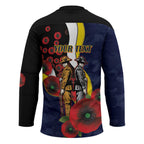 North Queensland Cowboys ANZAC Personalised Hockey Jersey Lest We Forget Poppy Camo