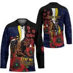 North Queensland Cowboys ANZAC Personalised Hockey Jersey Lest We Forget Poppy Camo