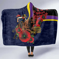 North Queensland Cowboys ANZAC Personalised Hooded Blanket Lest We Forget Poppy Camo