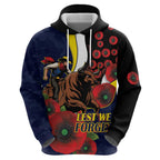 North Queensland Cowboys ANZAC Personalised Hoodie Lest We Forget Poppy Camo