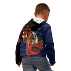 North Queensland Cowboys ANZAC Personalised Kid Hoodie Lest We Forget Poppy Camo