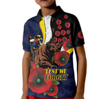 North Queensland Cowboys ANZAC Personalised Kid Polo Shirt Lest We Forget Poppy Camo