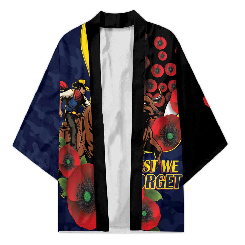 North Queensland Cowboys ANZAC Personalised Kimono Lest We Forget Poppy Camo
