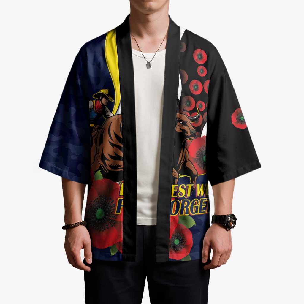 North Queensland Cowboys ANZAC Personalised Kimono Lest We Forget Poppy Camo