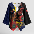 North Queensland Cowboys ANZAC Personalised Kimono Sleeve Blouse Lest We Forget Poppy Camo