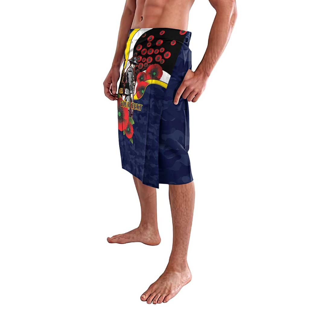 North Queensland Cowboys ANZAC Personalised Lavalava Lest We Forget Poppy Camo