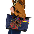 North Queensland Cowboys ANZAC Personalised Leather Tote Bag Lest We Forget Poppy Camo