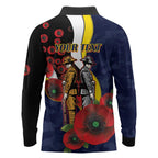 North Queensland Cowboys ANZAC Personalised Long Sleeve Polo Shirt Lest We Forget Poppy Camo