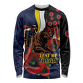 North Queensland Cowboys ANZAC Personalised Long Sleeve Shirt Lest We Forget Poppy Camo