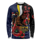 North Queensland Cowboys ANZAC Personalised Long Sleeve Shirt Lest We Forget Poppy Camo