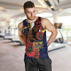 North Queensland Cowboys ANZAC Personalised Men Tank Top Lest We Forget Poppy Camo