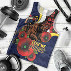 North Queensland Cowboys ANZAC Personalised Men Tank Top Lest We Forget Poppy Camo