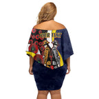 North Queensland Cowboys ANZAC Personalised Off Shoulder Short Dress Lest We Forget Poppy Camo