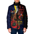 North Queensland Cowboys ANZAC Personalised Padded Jacket Lest We Forget Poppy Camo