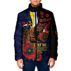 North Queensland Cowboys ANZAC Personalised Padded Jacket Lest We Forget Poppy Camo