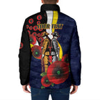 North Queensland Cowboys ANZAC Personalised Padded Jacket Lest We Forget Poppy Camo