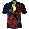 North Queensland Cowboys ANZAC Personalised Polo Shirt Lest We Forget Poppy Camo