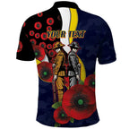 North Queensland Cowboys ANZAC Personalised Polo Shirt Lest We Forget Poppy Camo