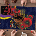 North Queensland Cowboys ANZAC Personalised Puzzle Lest We Forget Poppy Camo