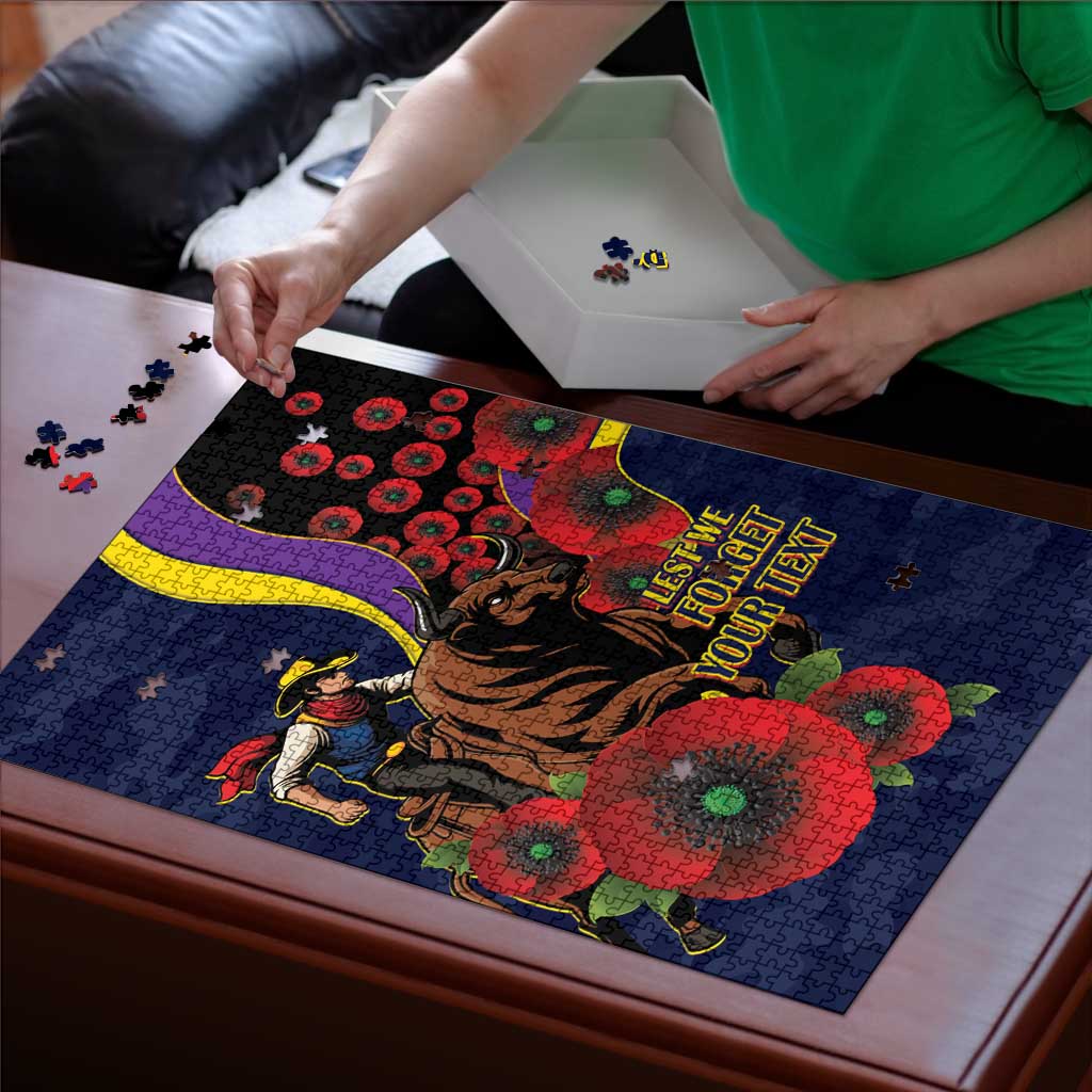 North Queensland Cowboys ANZAC Personalised Puzzle Lest We Forget Poppy Camo
