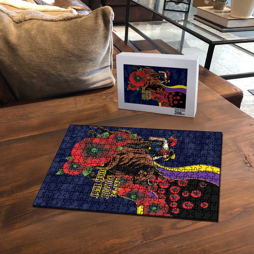 North Queensland Cowboys ANZAC Personalised Puzzle Lest We Forget Poppy Camo