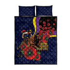 North Queensland Cowboys ANZAC Personalised Quilt Bed Set Lest We Forget Poppy Camo