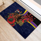 North Queensland Cowboys ANZAC Personalised Rubber Doormat Lest We Forget Poppy Camo