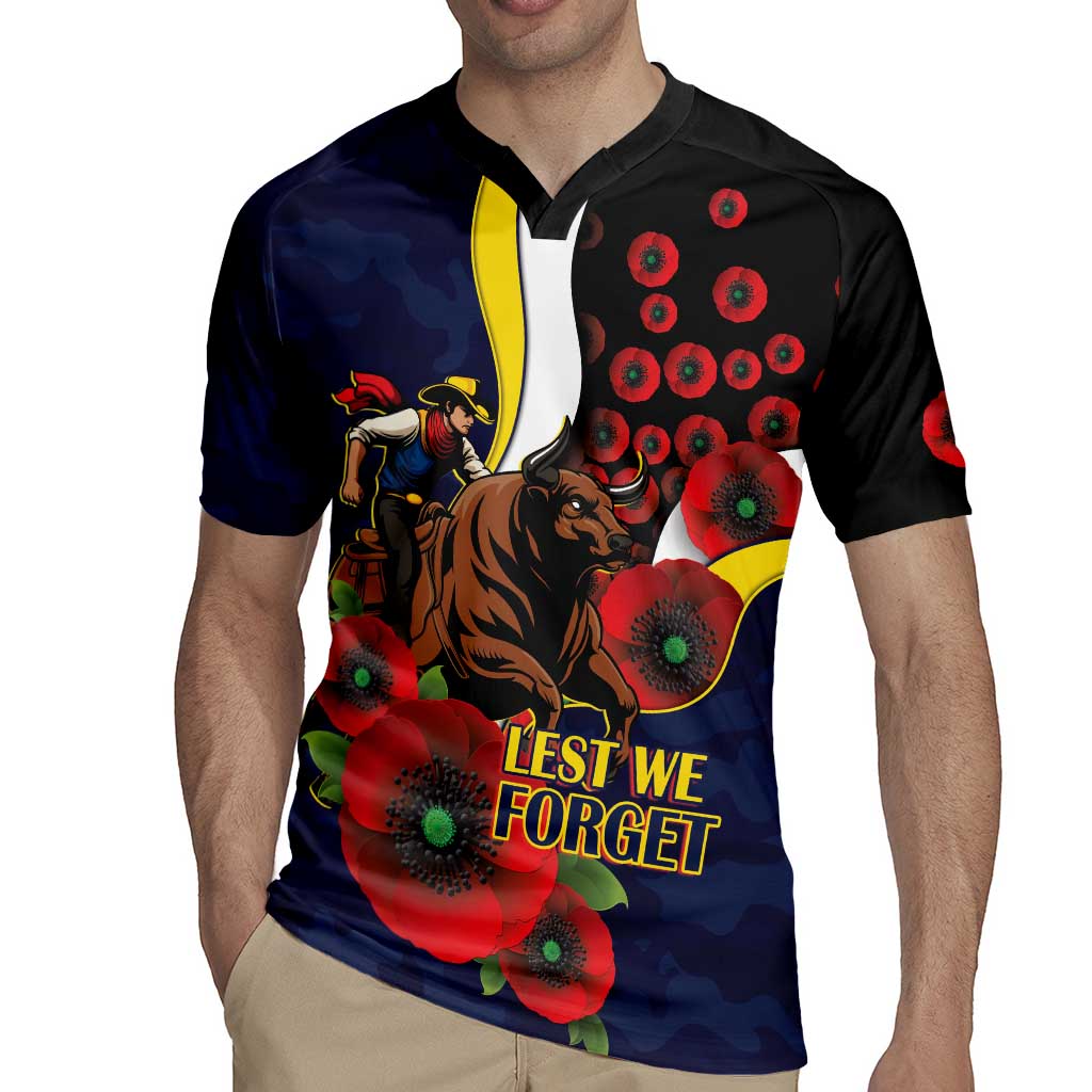 North Queensland Cowboys ANZAC Personalised Rugby Jersey Lest We Forget Poppy Camo