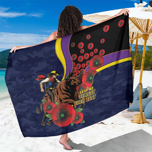 North Queensland Cowboys ANZAC Personalised Sarong Lest We Forget Poppy Camo