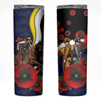 North Queensland Cowboys ANZAC Personalised Skinny Tumbler Lest We Forget Poppy Camo