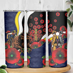 North Queensland Cowboys ANZAC Personalised Skinny Tumbler Lest We Forget Poppy Camo