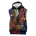 North Queensland Cowboys ANZAC Personalised Sleeveless Zip Hoodie Lest We Forget Poppy Camo