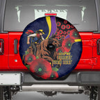 North Queensland Cowboys ANZAC Personalised Spare Tire Cover Lest We Forget Poppy Camo