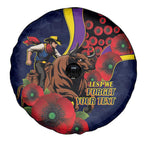 North Queensland Cowboys ANZAC Personalised Spare Tire Cover Lest We Forget Poppy Camo