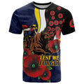 North Queensland Cowboys ANZAC Personalised T Shirt Lest We Forget Poppy Camo