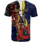 North Queensland Cowboys ANZAC Personalised T Shirt Lest We Forget Poppy Camo