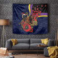 North Queensland Cowboys ANZAC Personalised Tapestry Lest We Forget Poppy Camo