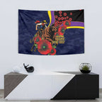 North Queensland Cowboys ANZAC Personalised Tapestry Lest We Forget Poppy Camo