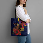 North Queensland Cowboys ANZAC Personalised Tote Bag Lest We Forget Poppy Camo
