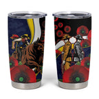 North Queensland Cowboys ANZAC Personalised Tumbler Cup Lest We Forget Poppy Camo