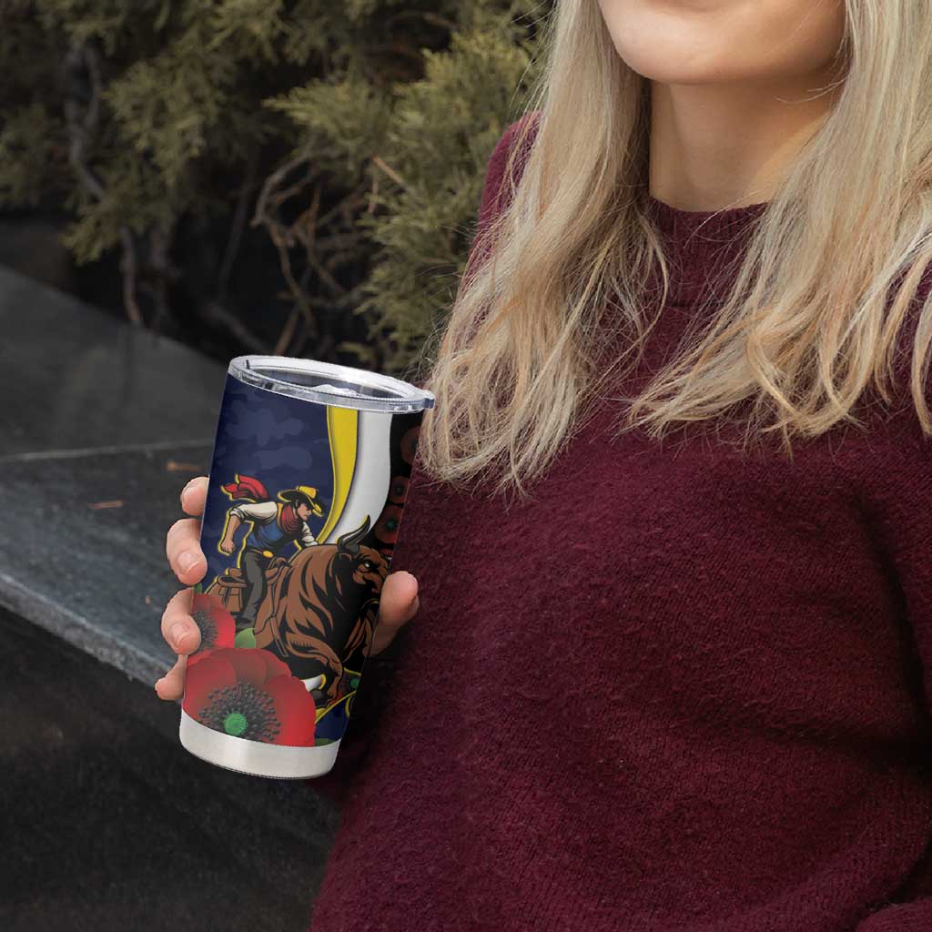North Queensland Cowboys ANZAC Personalised Tumbler Cup Lest We Forget Poppy Camo