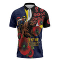 North Queensland Cowboys ANZAC Personalised Zipper Polo Shirt Lest We Forget Poppy Camo