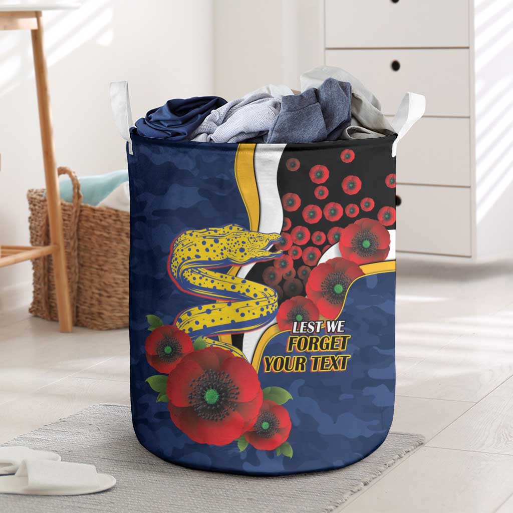Parramatta Eels ANZAC Personalised Laundry Basket Lest We Forget Poppy Camo