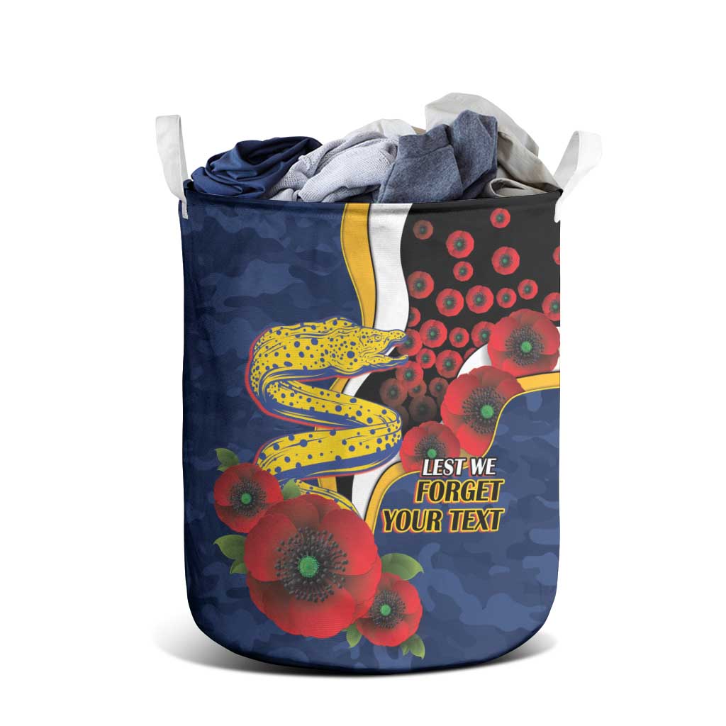 Parramatta Eels ANZAC Personalised Laundry Basket Lest We Forget Poppy Camo