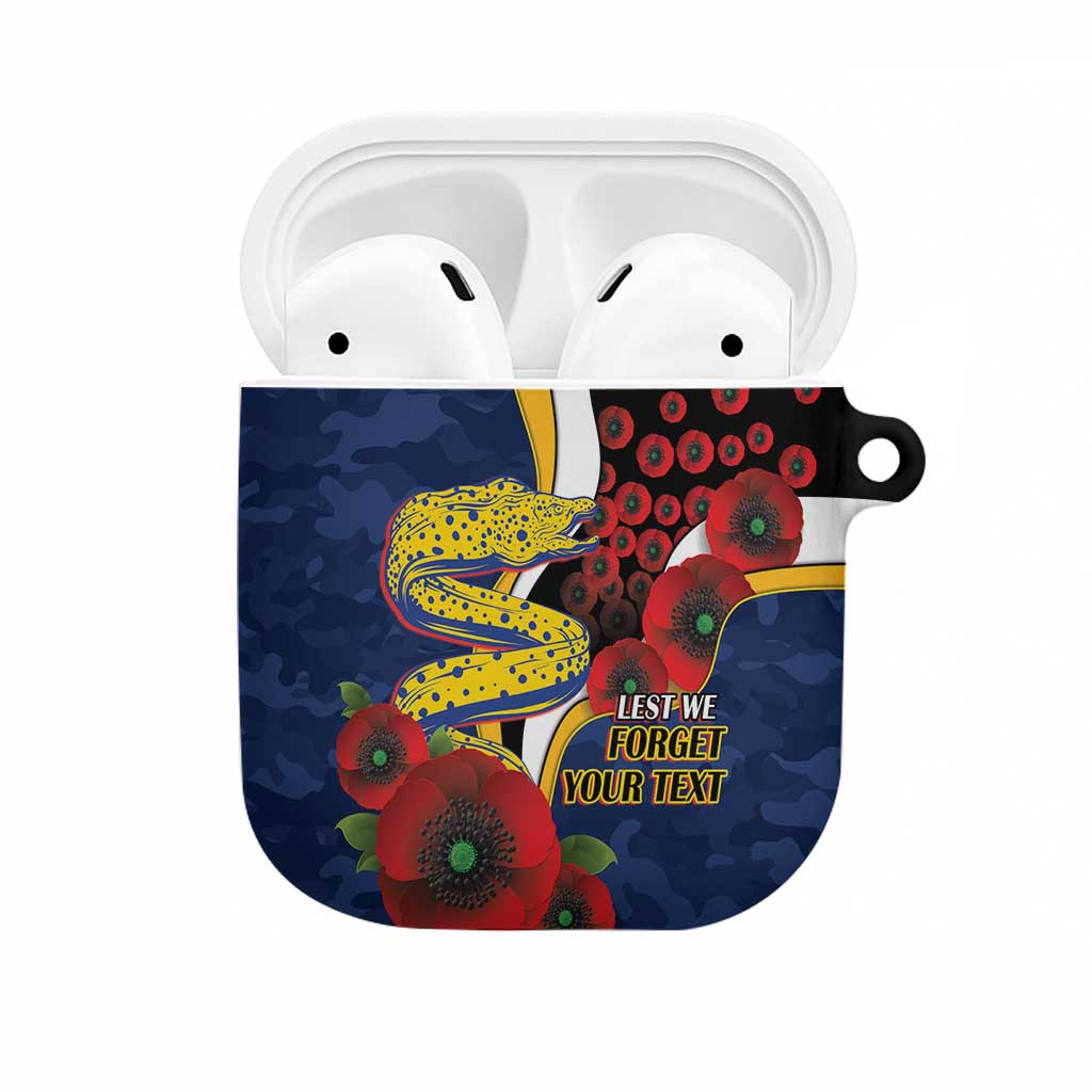 Parramatta Eels ANZAC Personalised AirPods Case Lest We Forget Poppy Camo
