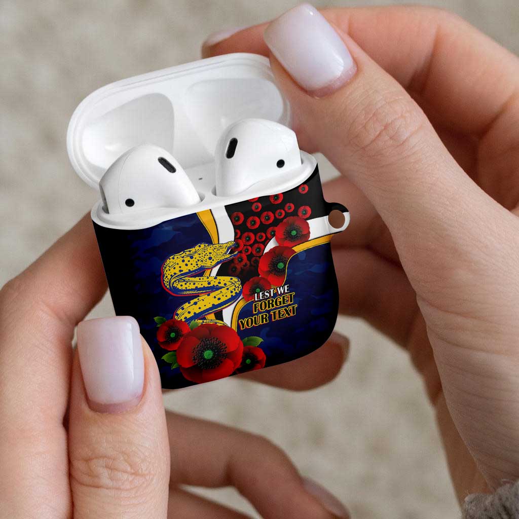 Parramatta Eels ANZAC Personalised AirPods Case Lest We Forget Poppy Camo