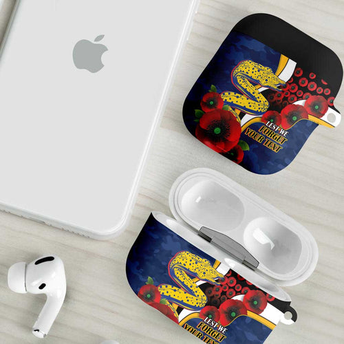 Parramatta Eels ANZAC Personalised AirPods Case Lest We Forget Poppy Camo