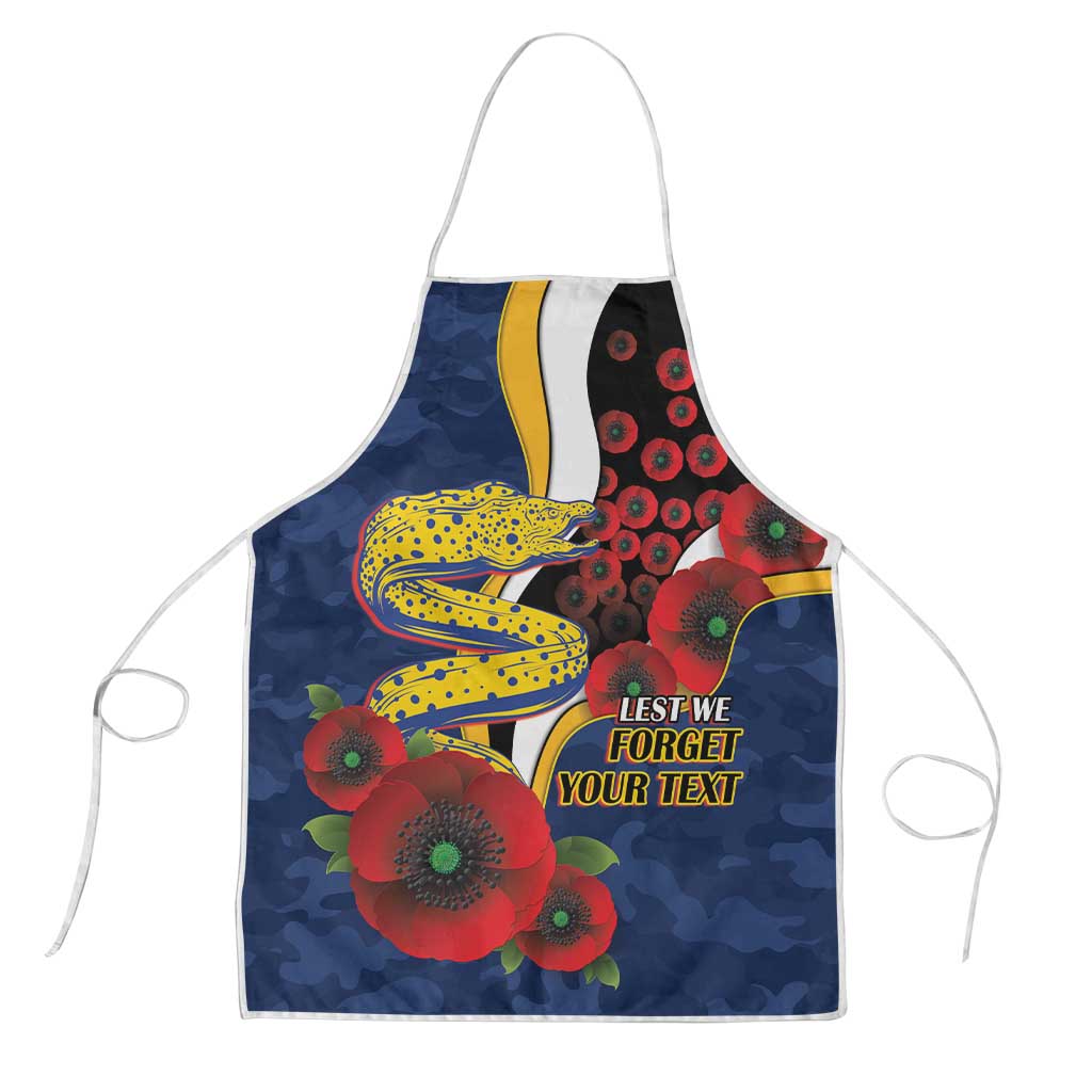 Parramatta Eels ANZAC Personalised Apron Lest We Forget Poppy Camo