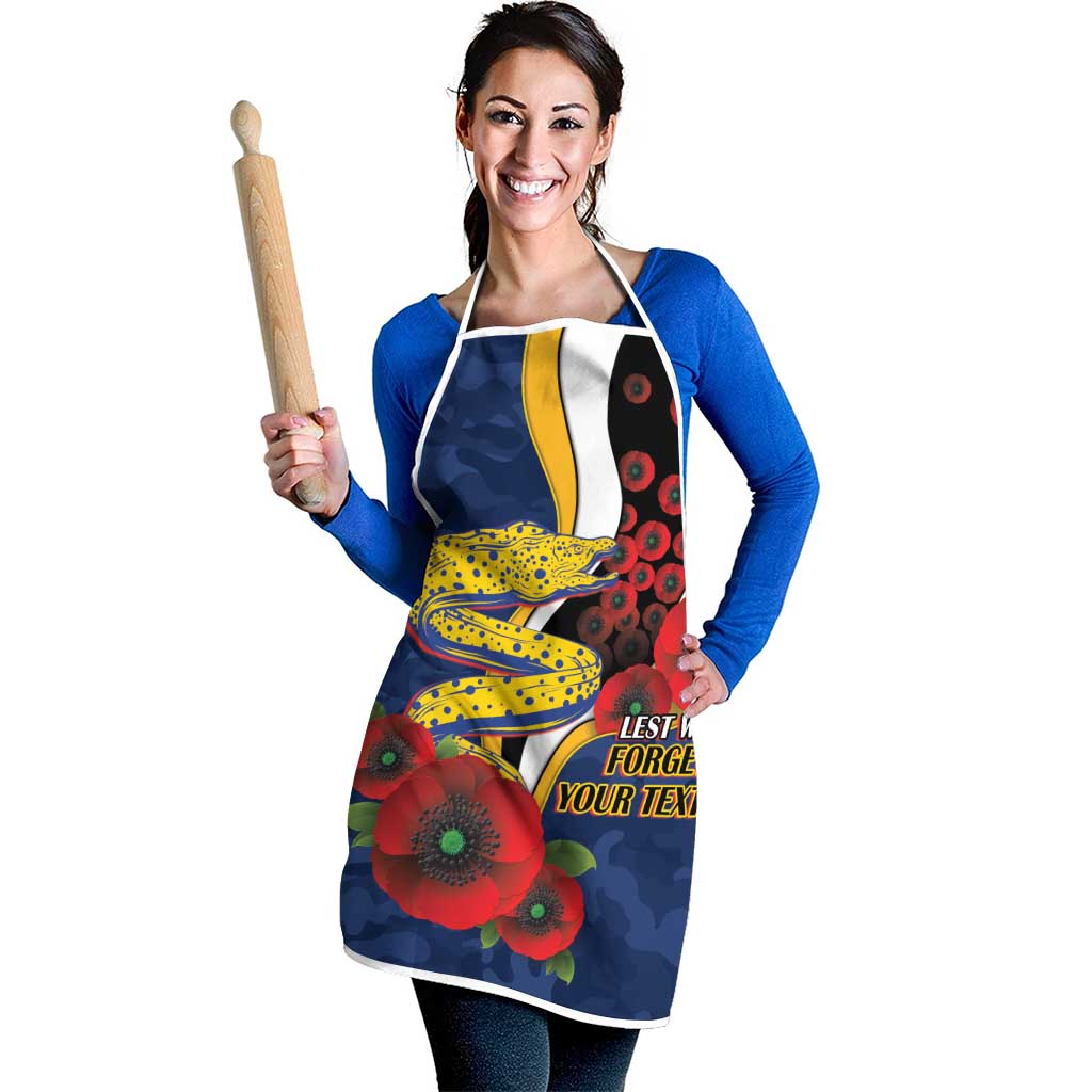 Parramatta Eels ANZAC Personalised Apron Lest We Forget Poppy Camo